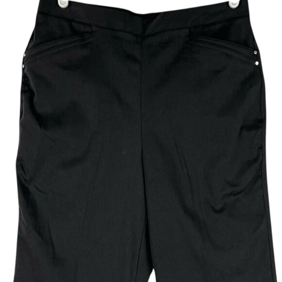 Alfred Dunner Women Pull-on Stretch Straight Black Pants 8 Traditional Fit NWT - Picture 3 of 10